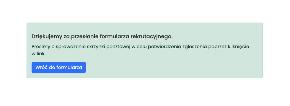 Rysunek 4. Komunikat po przesłaniu formularza